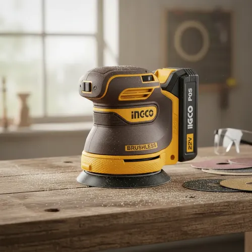 Lijadora Roto Orbital Industrial 150 mm 450W con Accesorios - INGCO