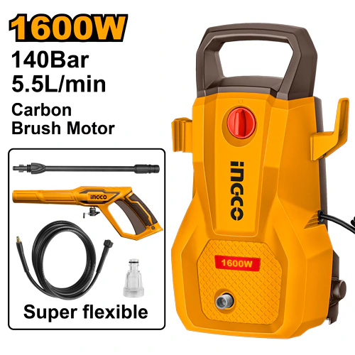 Hidrolavadora 140 Bar 2030 PSI 1600W 5,5 L/min HPWR16008-4 - INGCO